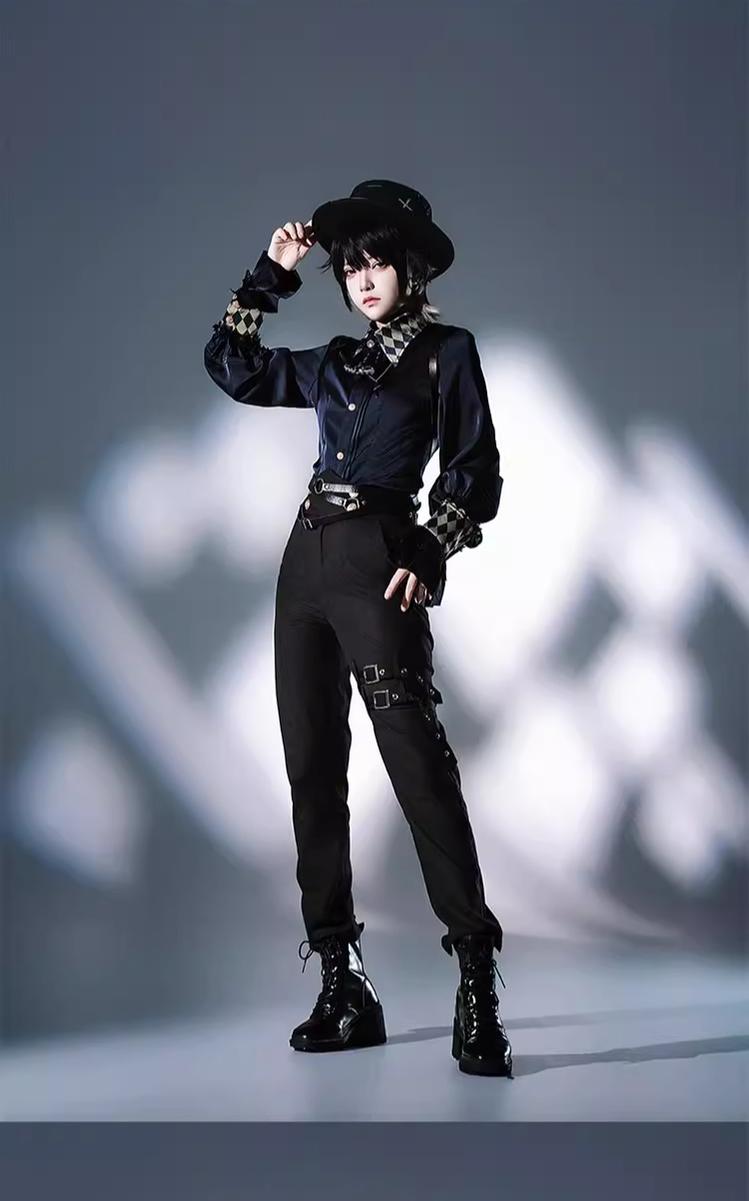CastleToo - Fantasy Wonderland - Ouji Lolita Checkered Blouse with Suspenders Pants and Cape