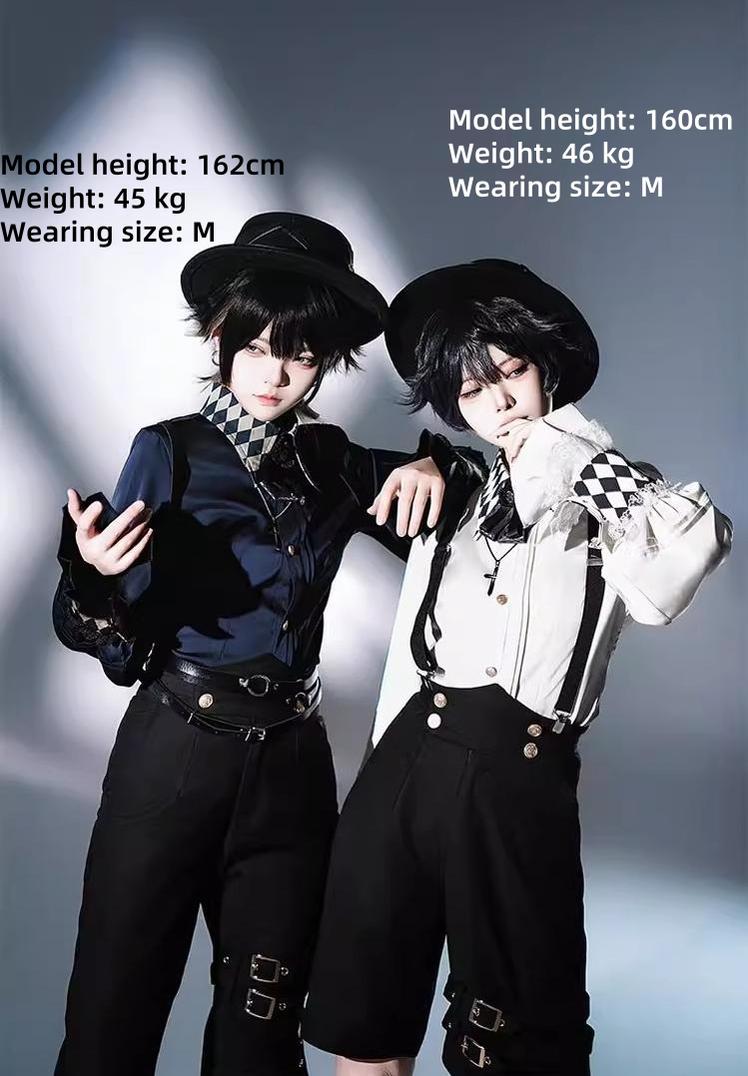 CastleToo - Fantasy Wonderland - Ouji Lolita Checkered Blouse with Suspenders Pants and Cape