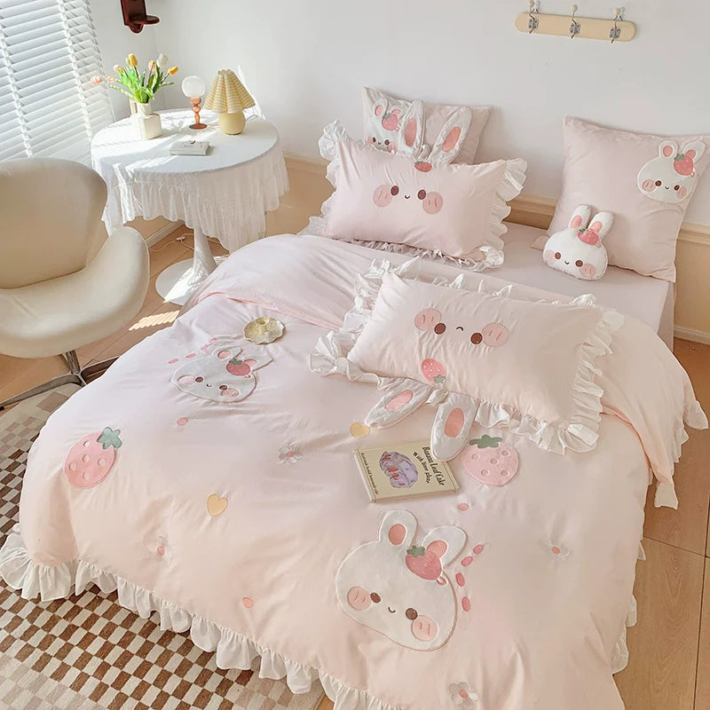 MiLL - Kawaii Lolita Rabbit Print Bedding Lolita Bedroom Set