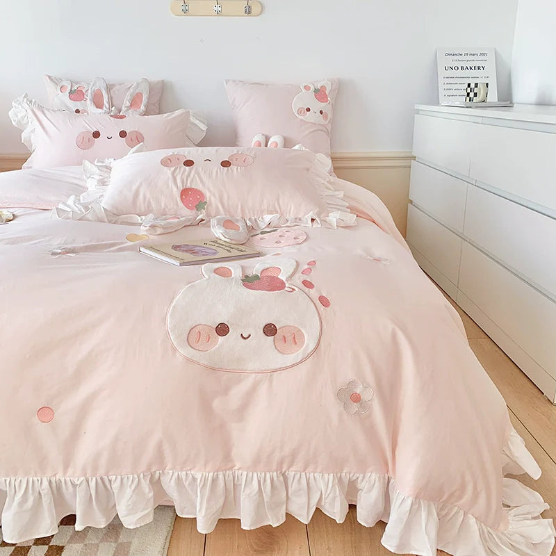 MiLL - Kawaii Lolita Rabbit Print Bedding Lolita Bedroom Set
