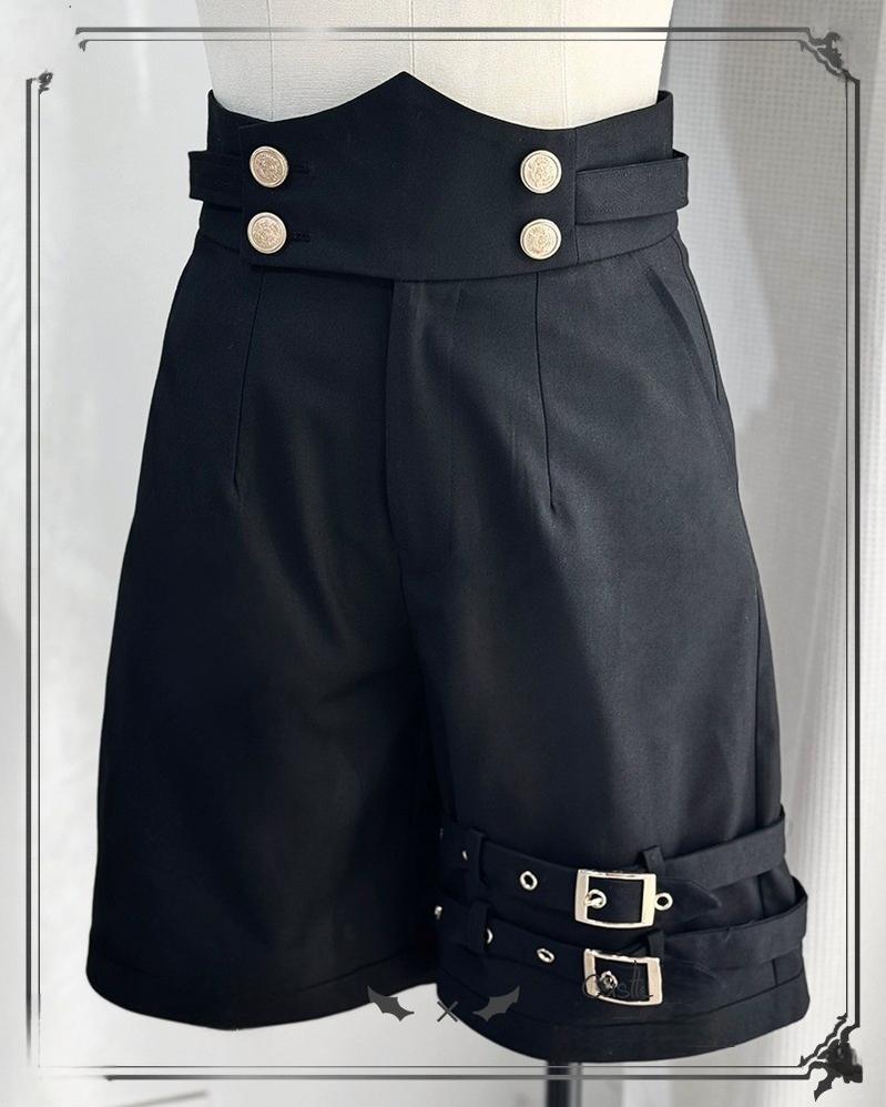 CastleToo - Fantasy Wonderland - Ouji Lolita Checkered Blouse with Suspenders Pants and Cape