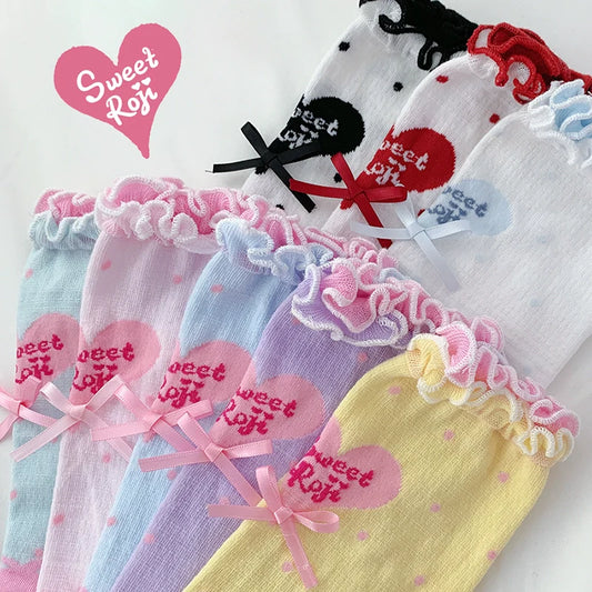 Roji Roji - Sweet Lolita Socks Cute Lolita Short Socks With Polka Dot