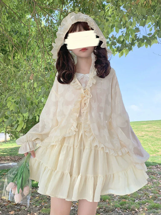 Hanguliang - Summer Daily Lolita Hooded Sheer Sunscreen Cardigan