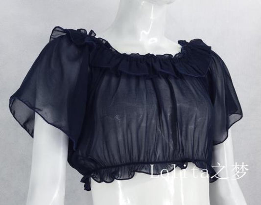 Sweet Angel - Daily Lolita Flutter Sleeve Shirt Multicolors